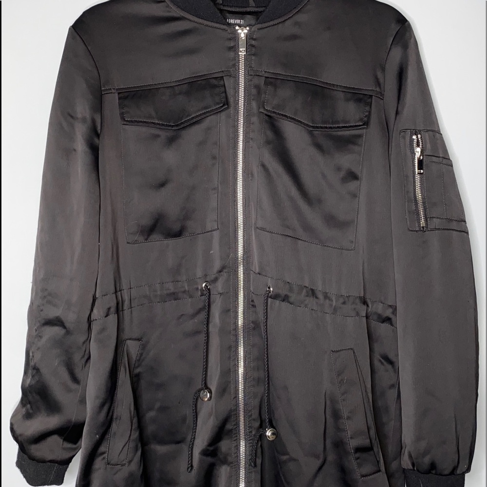 Long jacket with zipper detail